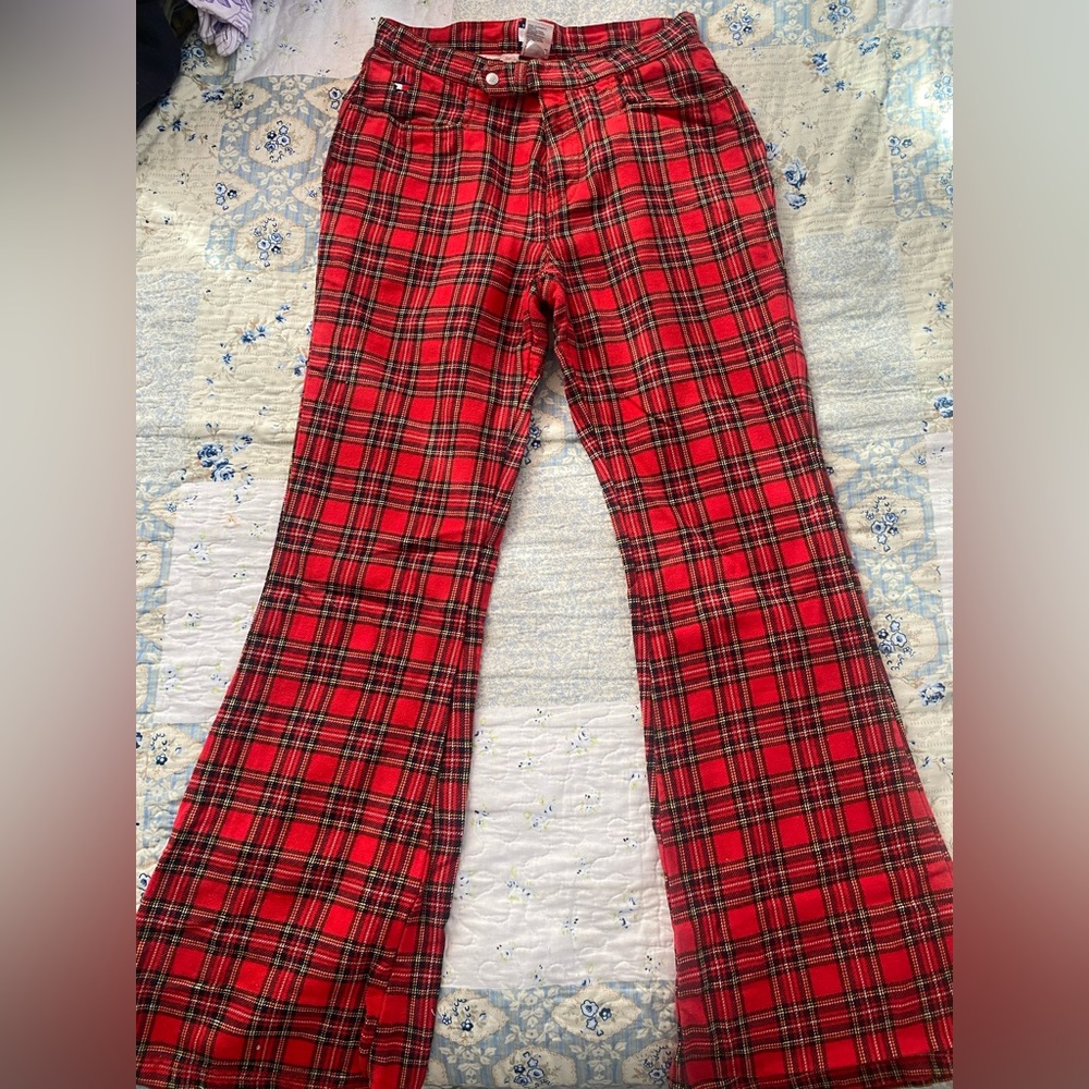 Vintage Tommy Flaired plaid pants
